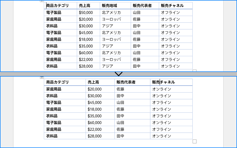 C#：Word 文書で表の行や列を追加・削除する方法