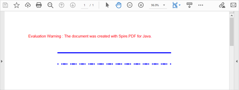 JavaでPDFに線を描いた結果