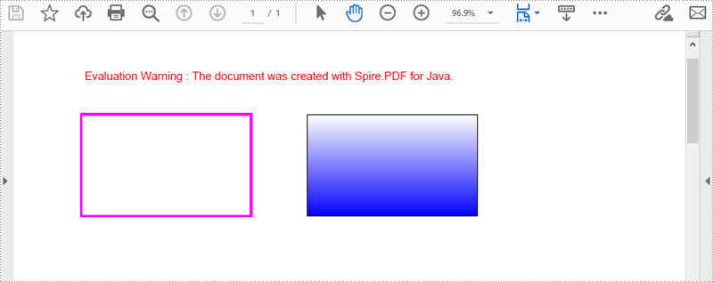  JavaでPDFに矩形を描画した結果