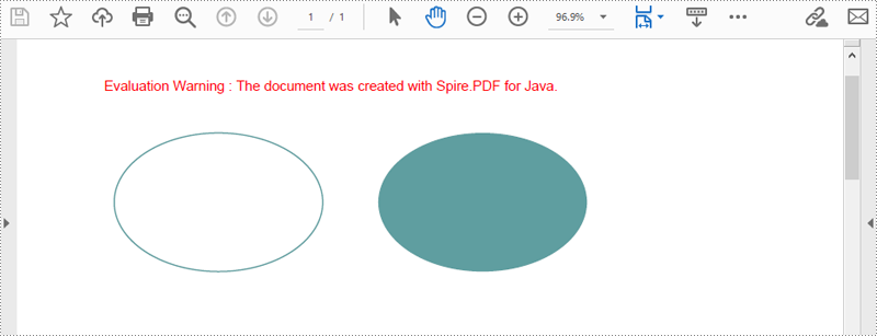 JavaでPDFに楕円を描いた結果