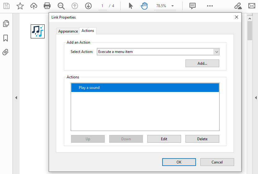 PythonでPDFにサウンドアクションを追加