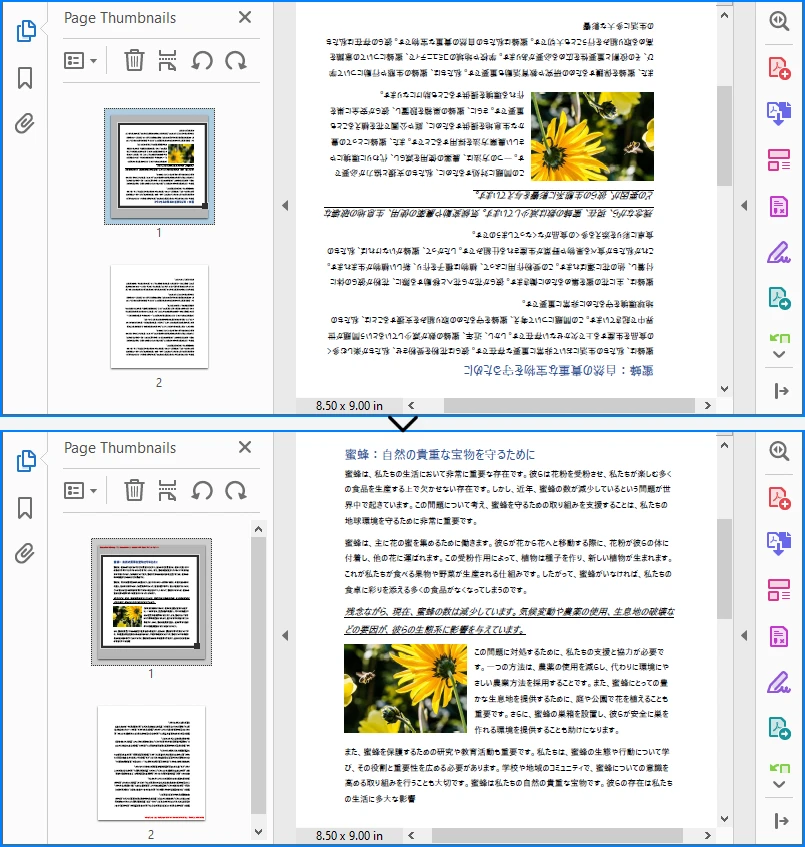 PythonでPDF内の特定ページを回転