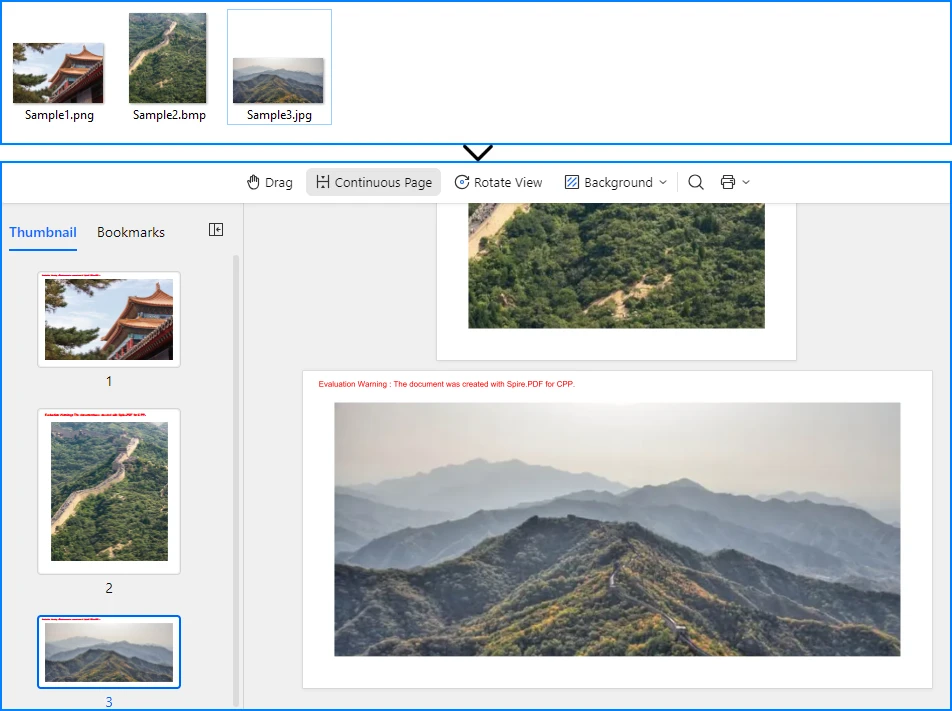 C++ 多画像から複数ページ OFD