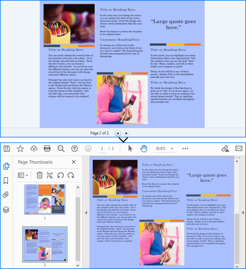 複数ページの TIFF を PDF に変換
