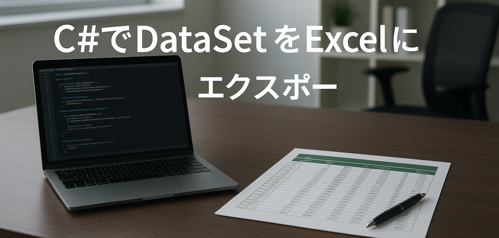 C# DataSet を Excel にエクスポートするイメージ（オフィスシーン）