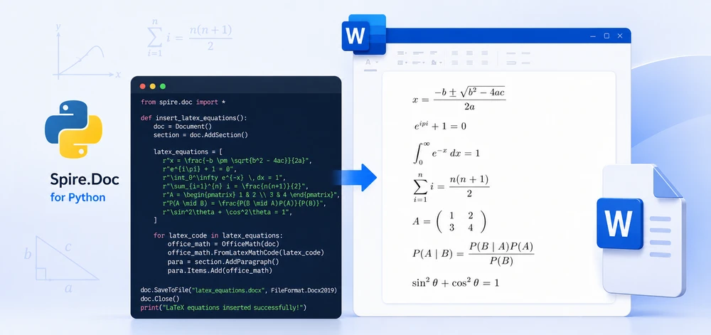 Python で Word に数式を挿入する方法のチュートリアル