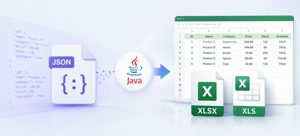 Convert JSON data to Excel in Java with Spire.XLS