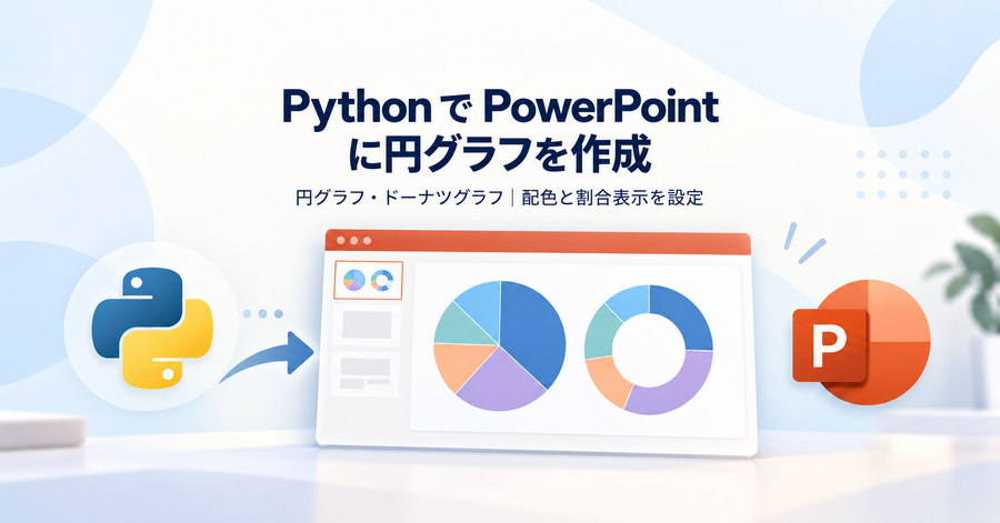 Python で PowerPoint に円グラフを作成する方法