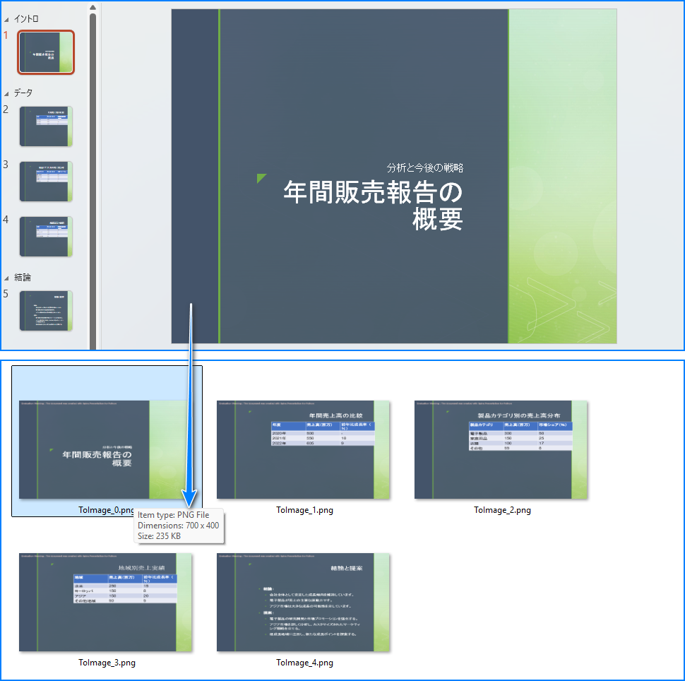 Python で PowerPoint を指定サイズの PNG、JPG、BMP 画像に変換